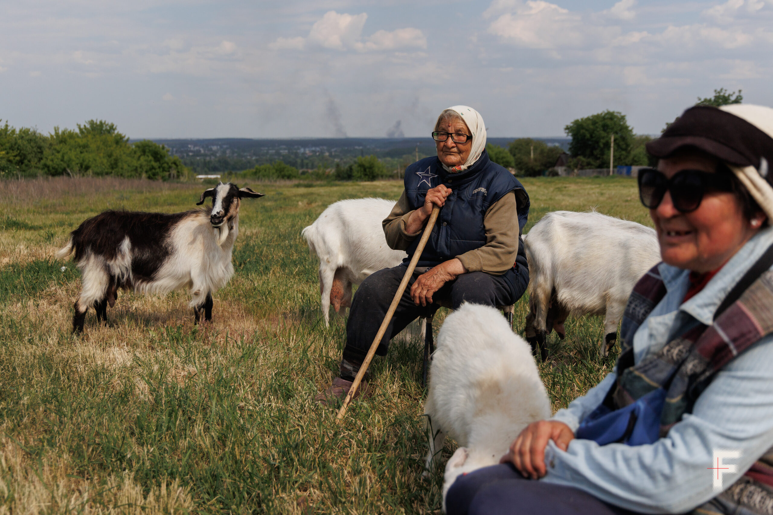 Марія з донькою, пасуть козака посеред Купʼянська.