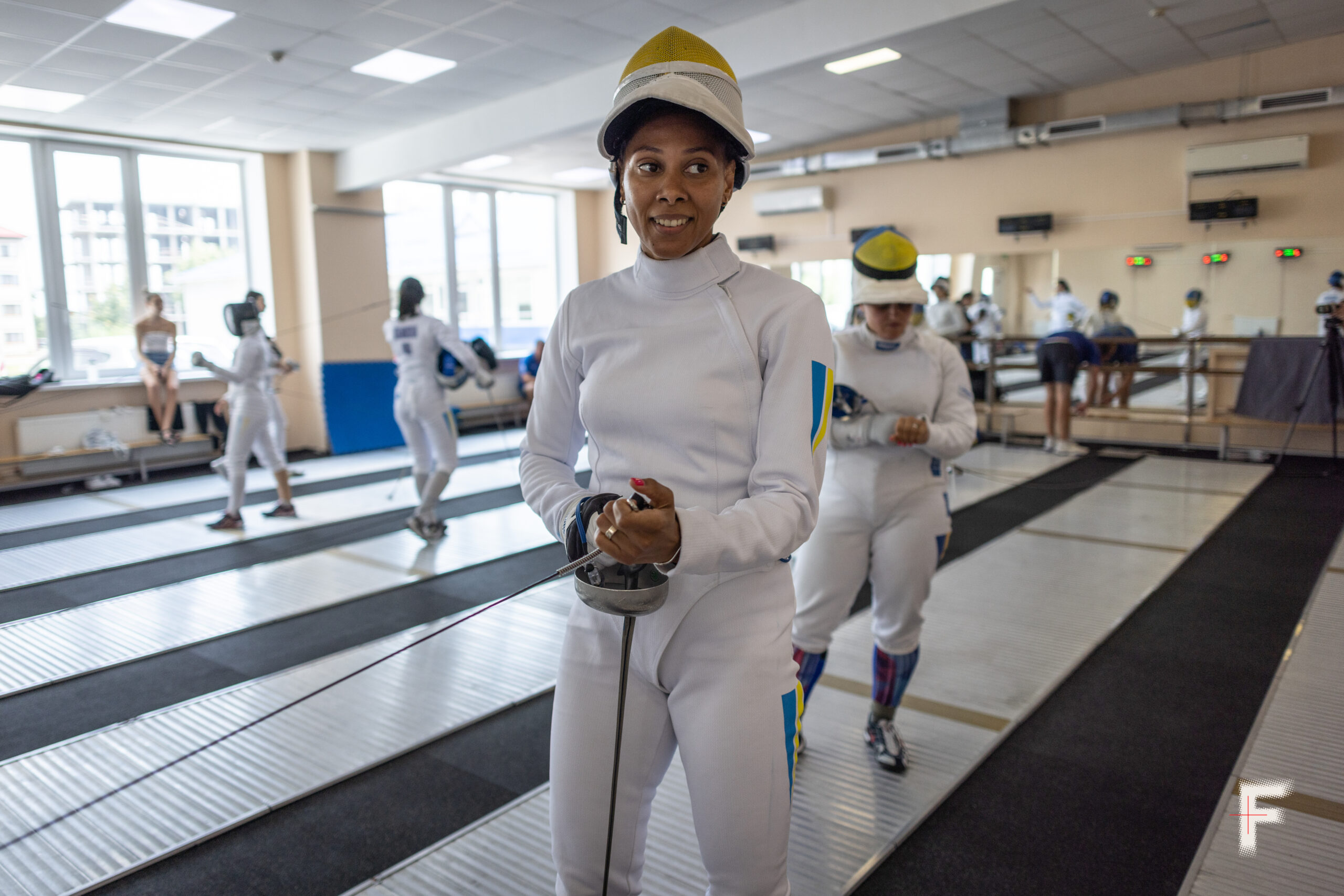 KYIV, UKRAINE - JULY 17: Dzhoan Feybi Bezhura is a Ukrainian epee fencer during preparation training for  the Olympic Games at training camp at Ukrainian National Olympic Base Koncha-Zaspa on July 17, 2024 in Kyiv, Ukraine. Ukraine will send more than 100 athletes to the 2024 Summer Olympic Games in Paris, a smaller number than it sent to the Tokyo 2021 games, before Russia's large-scale invasion. (Photo by Andriy Dubchak/Frontliner/Getty Images)