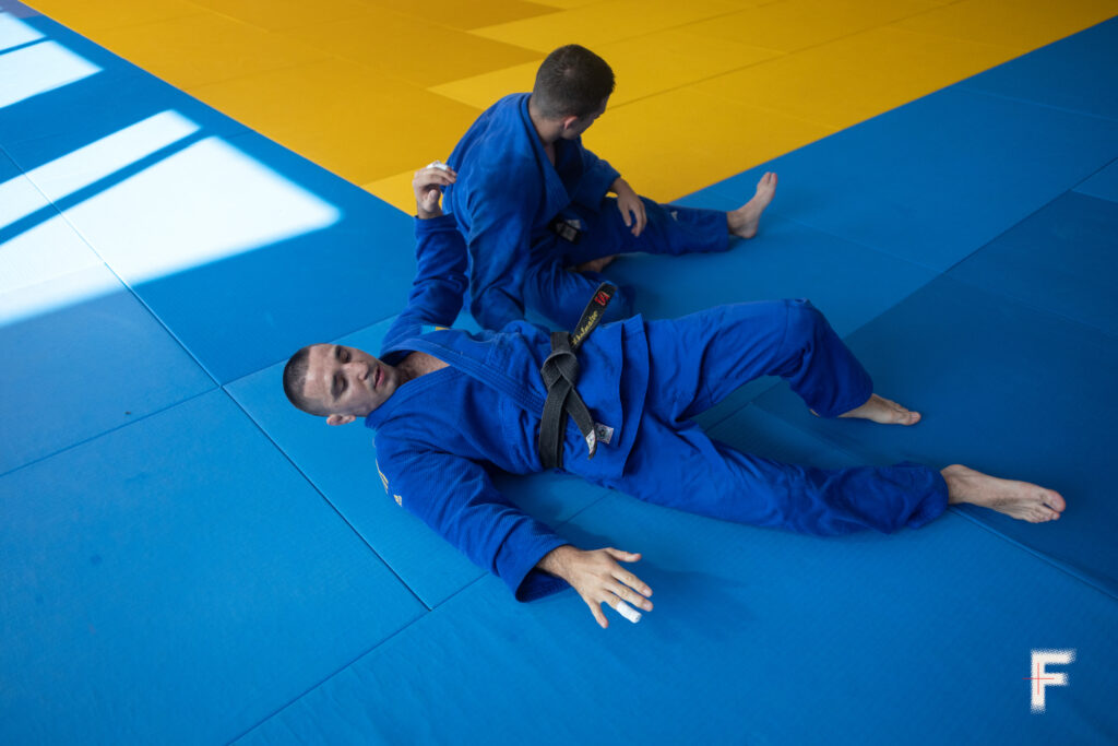 KYIV, UKRAINE - JUNE 27: Ukraine judoka Dilshot Khalmatov during training for  the Olympic Games at the training camp at Ukrainian National Olympic Base Koncha-Zaspa on June 27, 2024 in Kyiv, Ukraine. Ukraine will send more than 100 athletes to the 2024 Summer Olympic Games in Paris, a smaller number than it sent to the Tokyo 2021 games, before Russia's large-scale invasion. (Photo by Andriy Dubchak/Frontliner/Getty Images)